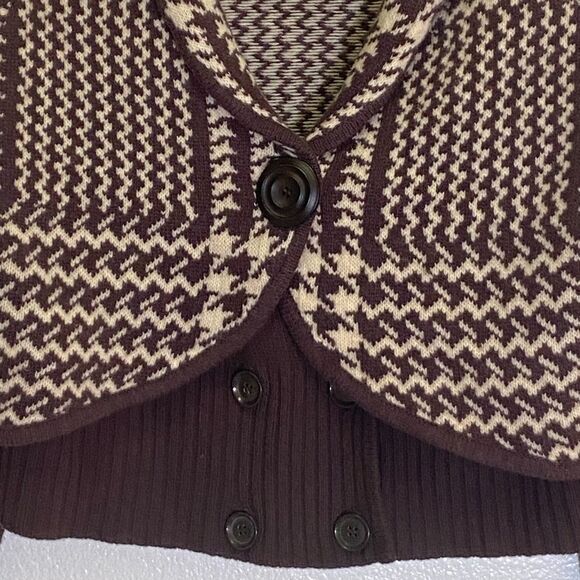 Anthropologie Cartonnier - Wool Brown Jabberwocky Cardigan Sweater - size L NWOT - Picture 9 of 10